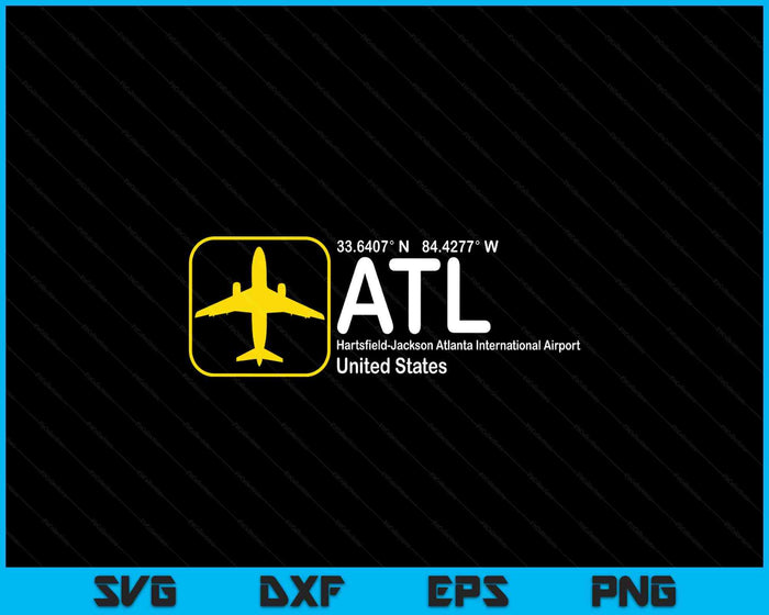 Hartsfield–Jackson Atlanta International Airport (ATL) SVG PNG Digital Printable Files