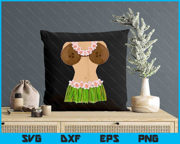 Hawaiian Coconut Shell Bra Funny Halloween Party SVG PNG Digital Printable Files
