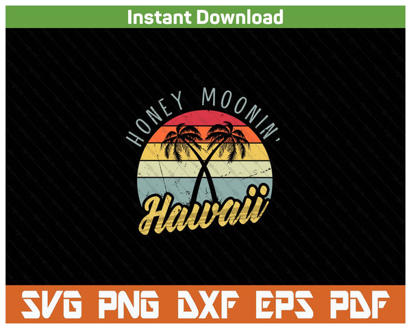 Hawaiian Honeymoon Couple SVG PNG Cutting Files