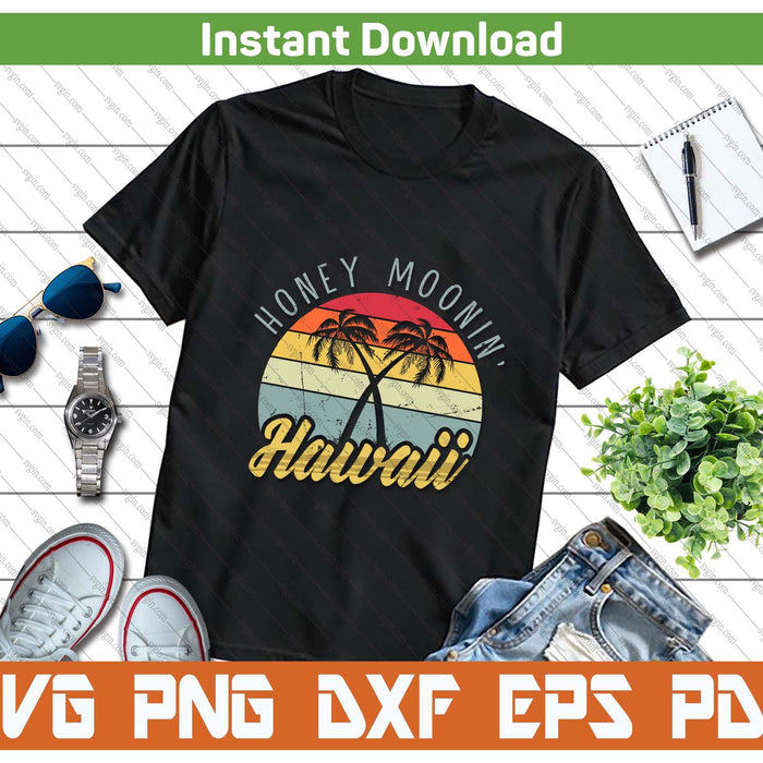 Hawaiian Honeymoon Couple SVG PNG Cutting Files