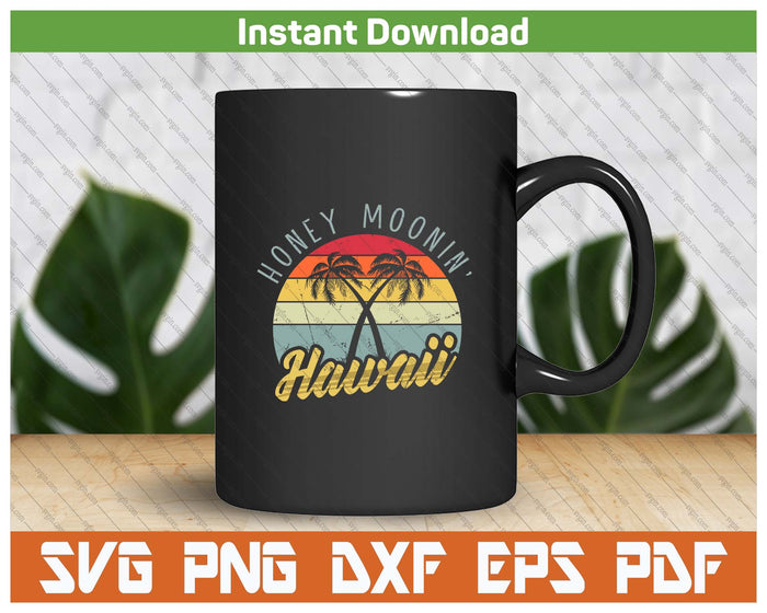 Hawaiian Honeymoon Couple SVG PNG Cutting Files
