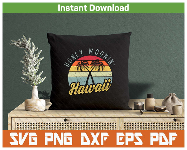 Hawaiian Honeymoon Couple SVG PNG Cutting Files