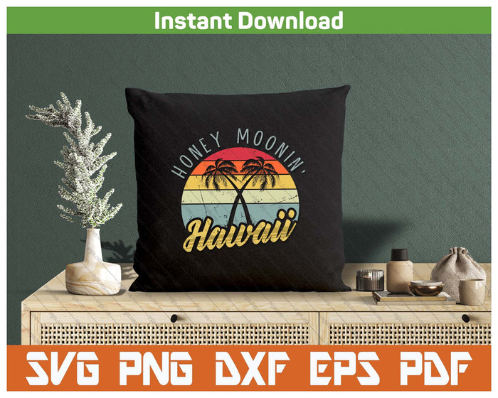 Hawaiian Honeymoon Couple SVG PNG Cutting Files