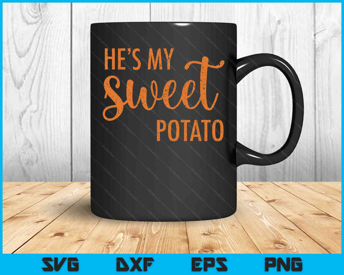 Hij is mijn zoete aardappel I Yam Thanksgiving Valentijnsdag SVG PNG digitale snijbestanden