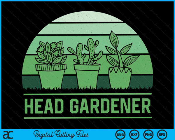 Head Gardener Cute Gardening for Gardeners SVG PNG Digital Cutting Files