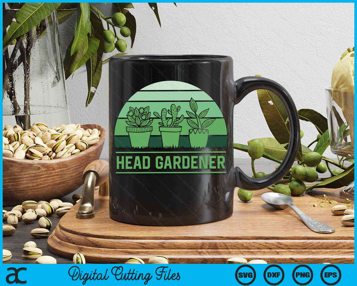 Head Gardener Cute Gardening for Gardeners SVG PNG Digital Cutting Files