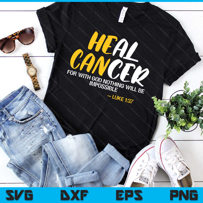 Heal Cancer Childhood Cancer Awareness Month Supporter SVG PNG Digital Printable Files