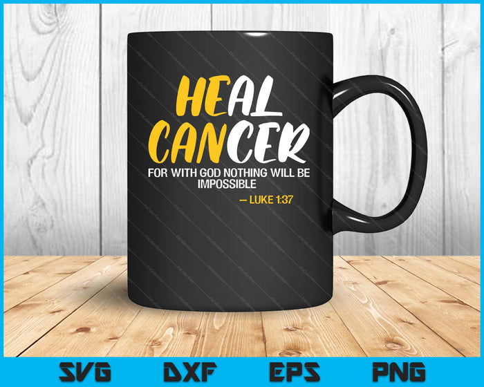 Heal Cancer Childhood Cancer Awareness Month Supporter SVG PNG Digital Printable Files