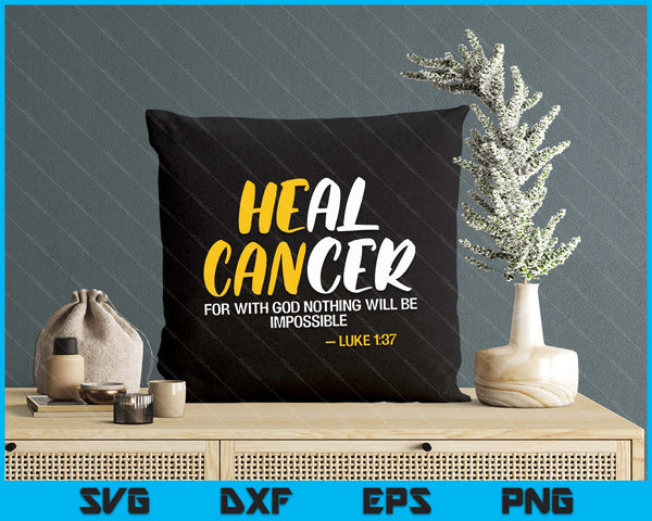 Heal Cancer Childhood Cancer Awareness Month Supporter SVG PNG Digital Printable Files