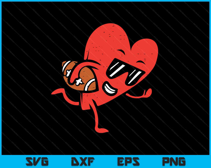 Heart American Football Valentines Day Boys SVG PNG Digital Printable Files