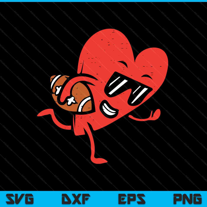 Heart American Football Valentines Day Boys SVG PNG Digital Printable Files
