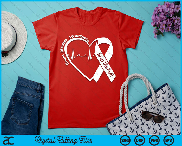 Heart Health Heart Disease Awareness HeartBeat CHD Wear Red SVG PNG Digital Printable Files