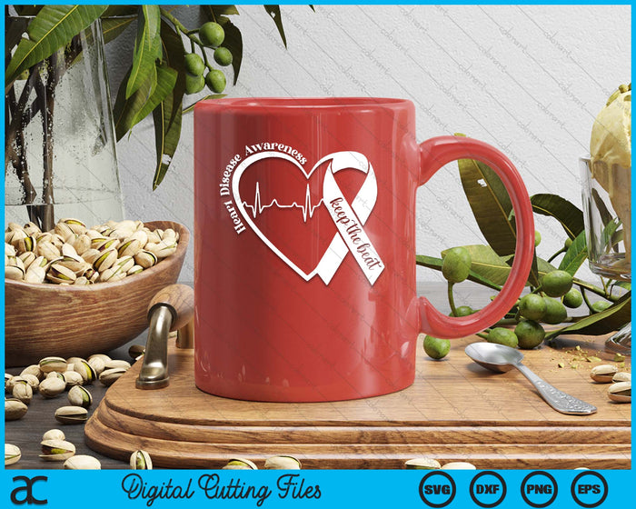 Heart Health Heart Disease Awareness HeartBeat CHD Wear Red SVG PNG Digital Printable Files