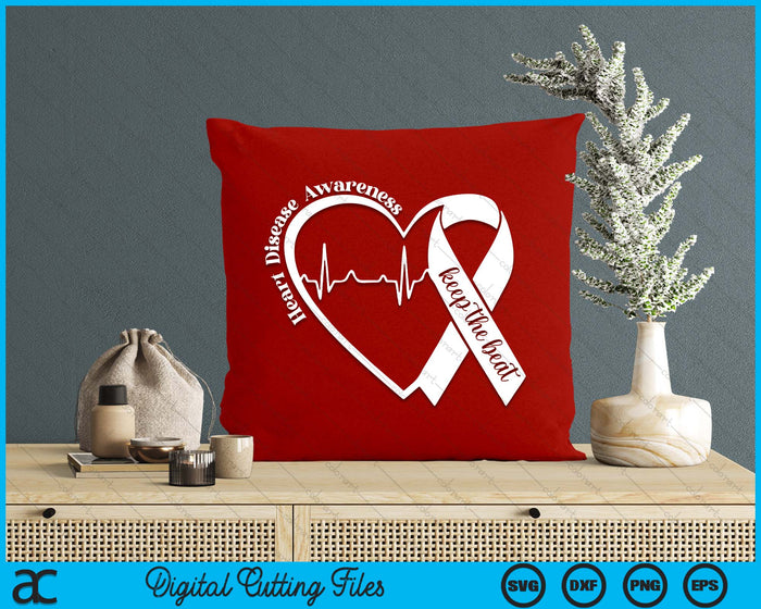 Heart Health Heart Disease Awareness HeartBeat CHD Wear Red SVG PNG Digital Printable Files