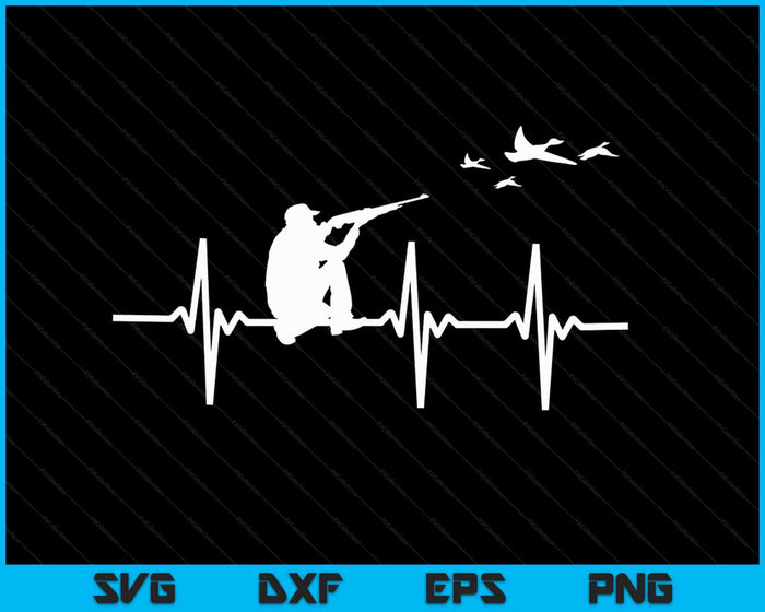 Heartbeat vogel schieten jacht eend gans Hunter kwartel SVG PNG digitale snijbestanden