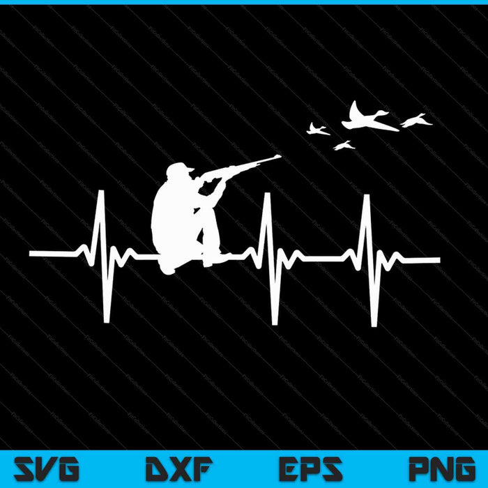 Heartbeat Bird Shooting Hunting Duck Goose Hunter Quail SVG PNG Digital Cutting Files