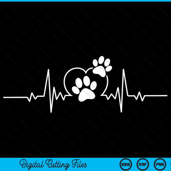 Herzschlag Hund Pfoten Frequenz Hund met Herz SVG PNG Digitale Schneidedateien