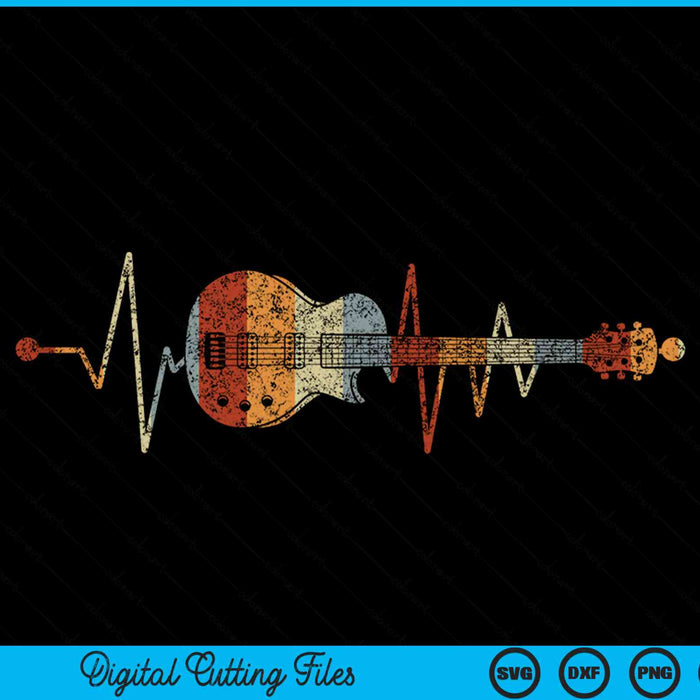 Heartbeat Guitar SVG PNG Digital Cutting File