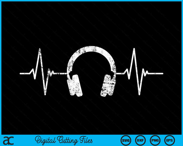 Heartbeat Headphones SVG PNG Digital Cutting Files