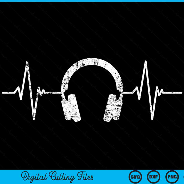 Heartbeat headphones SVG cut file