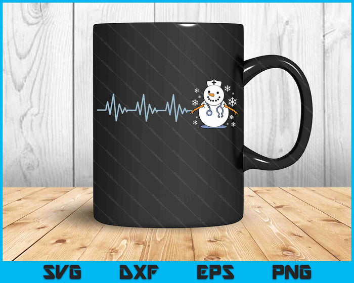 Heartbeat Nurse Snowman Nurse Christmas SVG PNG Digital Cutting Files
