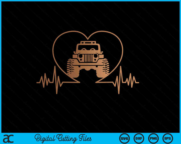 Heartbeat offroad truck heart beat SVG cut file