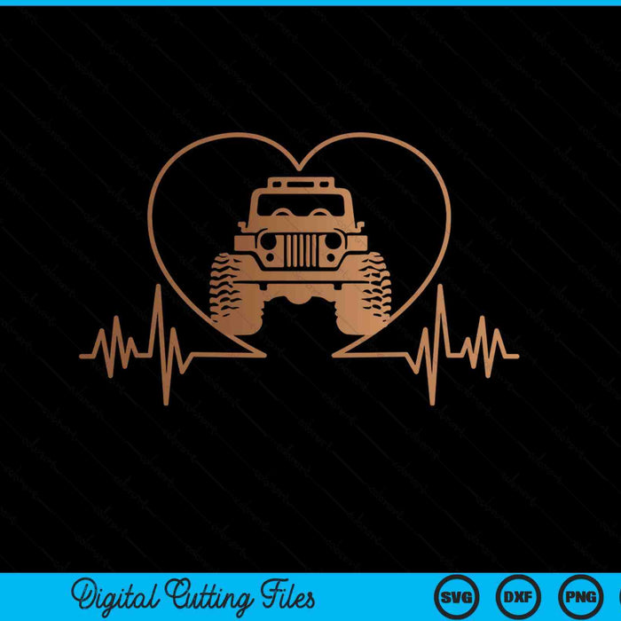 Heartbeat offroad truck heart beat SVG cut file