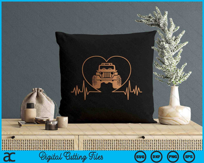 Heartbeat Offroad Truck Heart Beat SVG PNG Digital Printable Files