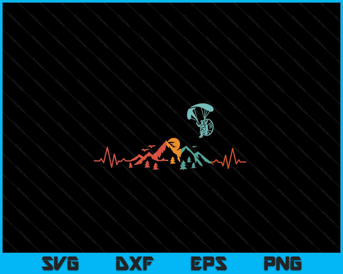 Heartbeat Paramotor PPG Paramotoring Paragliding Parachutespringen SVG PNG Digitale Snijbestanden