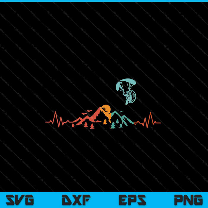 Heartbeat paramotor PPG paramotoring paragliding skydiving SVG cut file