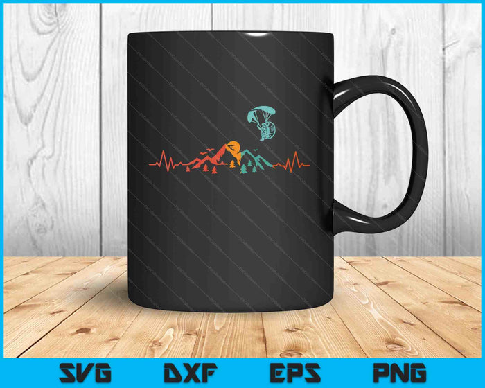 Heartbeat Paramotor PPG Paramotoring Paragliding Parachutespringen SVG PNG Digitale Snijbestanden