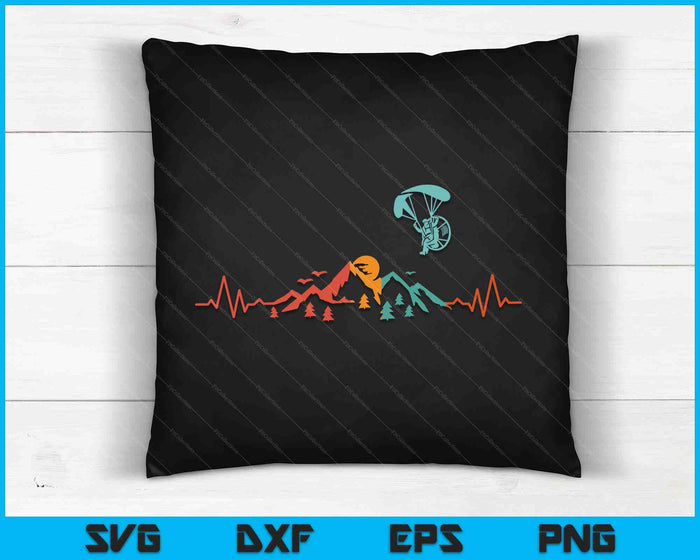 Heartbeat Paramotor PPG Paramotoring Paragliding Parachutespringen SVG PNG Digitale Snijbestanden