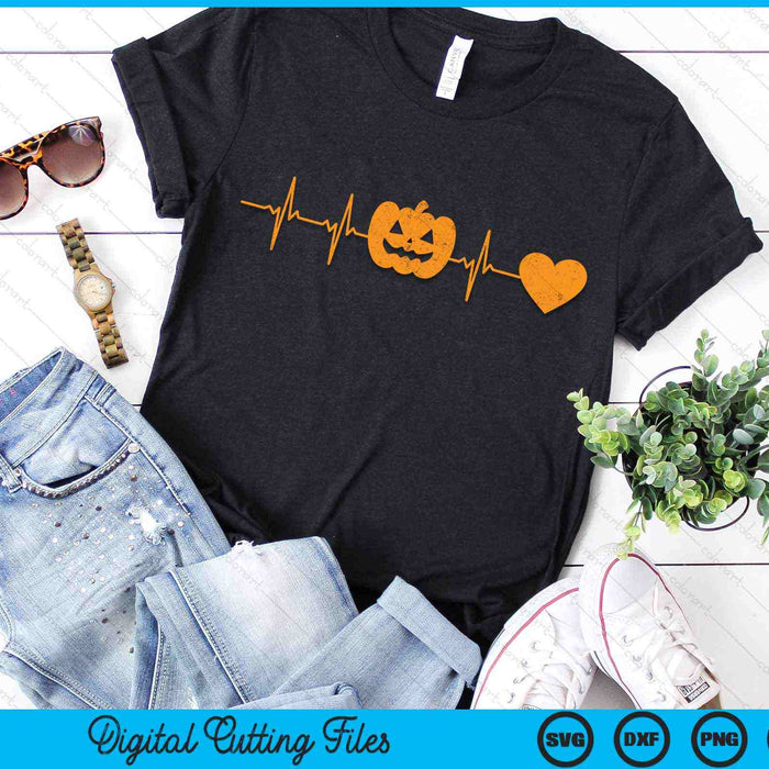 Heartbeat Pumpkin Scrub Nurse Halloween Costume RN SVG PNG Digital Cutting Files