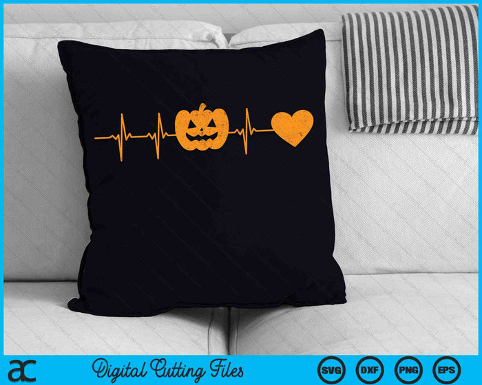 Heartbeat Pumpkin Scrub verpleegster Halloween kostuum RN SVG PNG digitale snijbestanden
