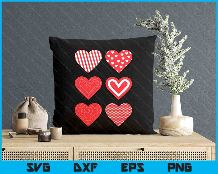 Hearts Pattern Valentines Day Cute V Day Love Couple SVG PNG Digital Printable Files