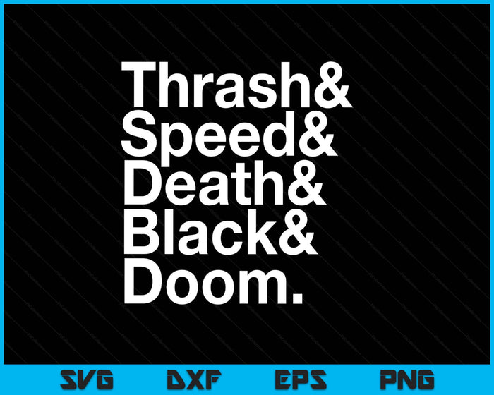 Heavy Metal Music Fan List Thrash Speed Doom Death Black SVG PNG Digital Printable Files