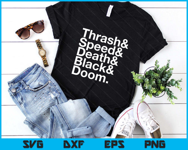 Heavy Metal Music Fan List Thrash Speed Doom Death Black SVG PNG Digital Printable Files
