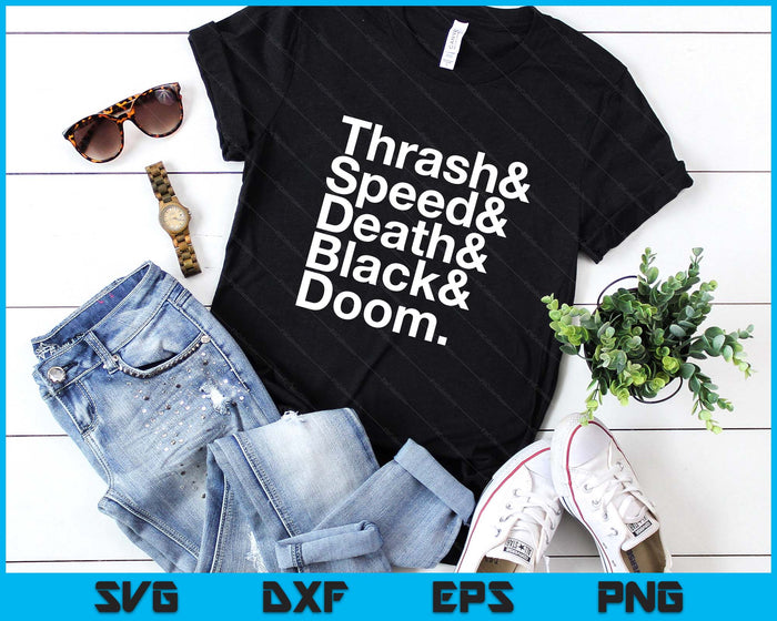 Heavy Metal Music Fan List Thrash Speed Doom Death Black SVG PNG Digital Printable Files