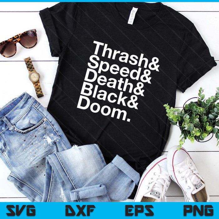 Heavy Metal Music Fan List Thrash Speed Doom Death Black SVG PNG Digital Printable Files