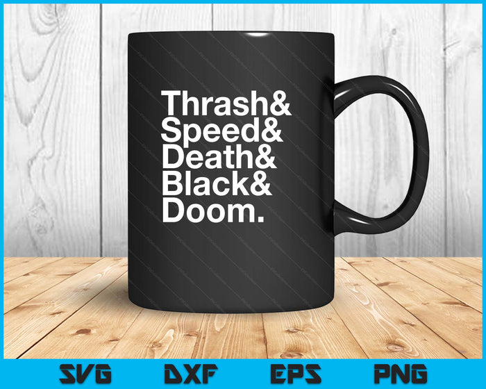Heavy Metal Music Fan List Thrash Speed Doom Death Black SVG PNG Digital Printable Files
