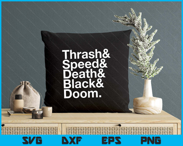 Heavy Metal Music Fan List Thrash Speed Doom Death Black SVG PNG Digital Printable Files