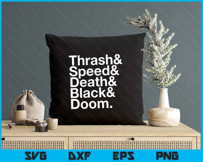 Heavy Metal Music Fan List Thrash Speed Doom Death Black SVG PNG Digital Printable Files