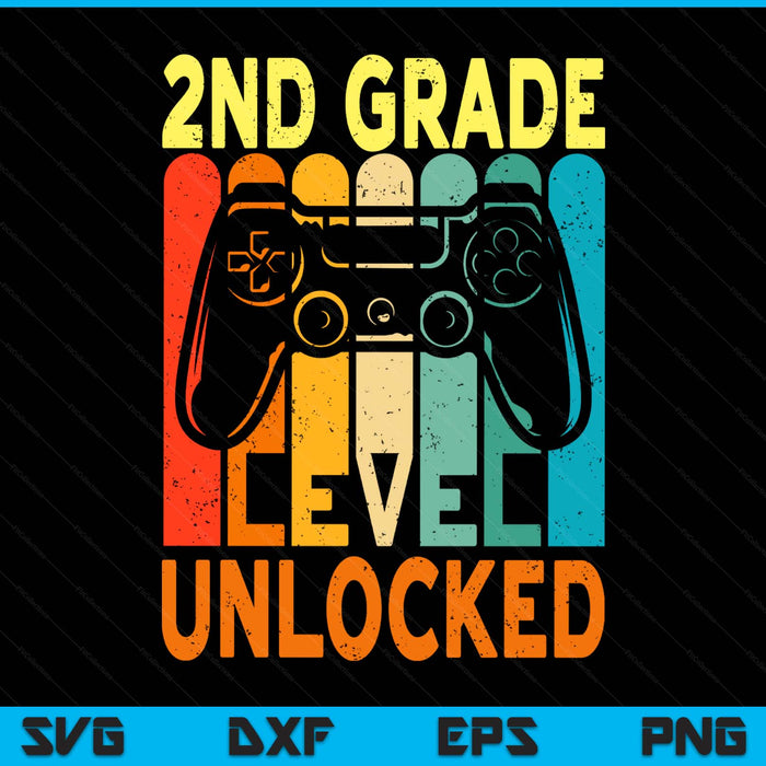 Hello 2nd Grade Level Unlocked Video Game Back To School SVG PNG Digital Printable Files