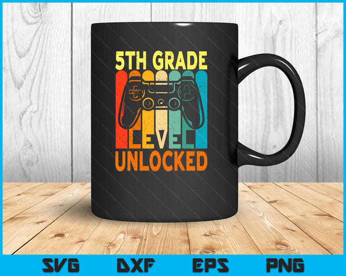 Hello 5th Grade Level Unlocked Video Game Back To School SVG PNG Digital Printable Files