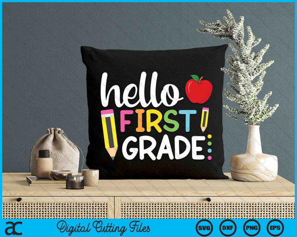 Hello First Grade 1st Grade Back To School SVG PNG Digital Cutting Files