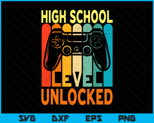 Hello High School Level Unlocked Video Game Back To School SVG PNG Digital Printable Files