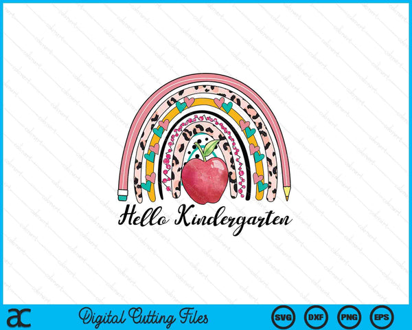 Hello Kindergarten Back to School SVG PNG Digital Printable Files