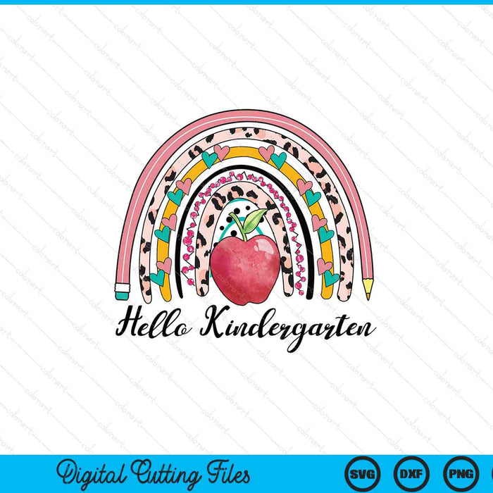 Hello Kindergarten Back to School SVG PNG Digital Printable Files