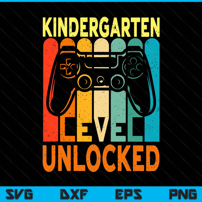 Hello Kindergarten Level Unlocked Video Game Back To School SVG PNG Digital Printable Files