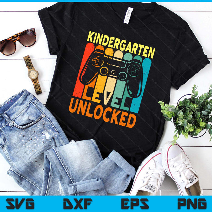 Hello Kindergarten Level Unlocked Video Game Back To School SVG PNG Digital Printable Files